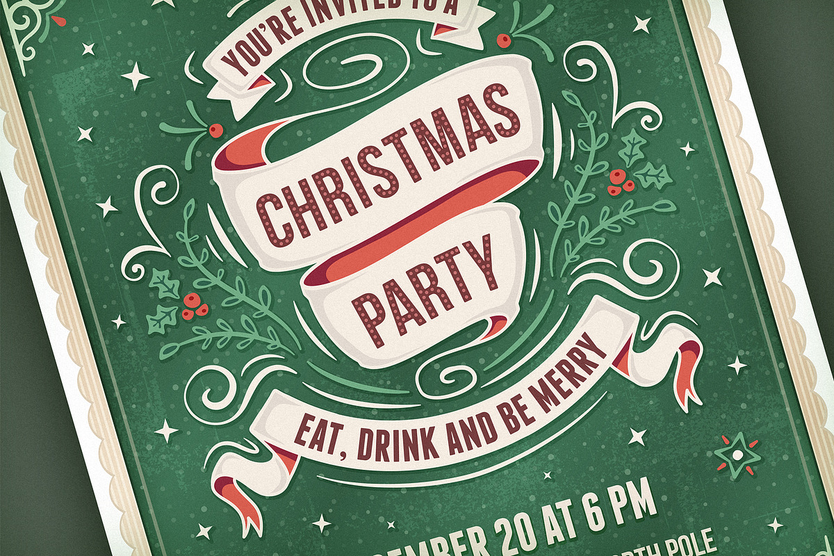 Christmas Party Invitation, an Invitation Template by Mera Pixels (Photo 1 of 5)
