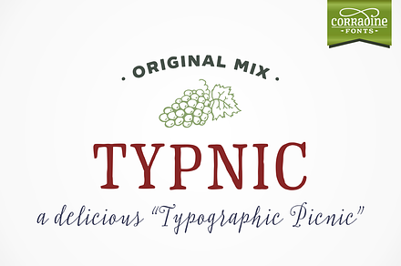 Typnic Typographic Picnic, a Font by Corradine Fonts