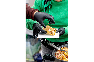 Taco Serving with Black Gloves, a Nature Photo by Natasha Breen