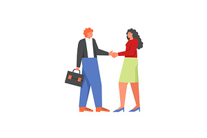 Bank manager and customer, a Person Illustration by Sky Pics Studio