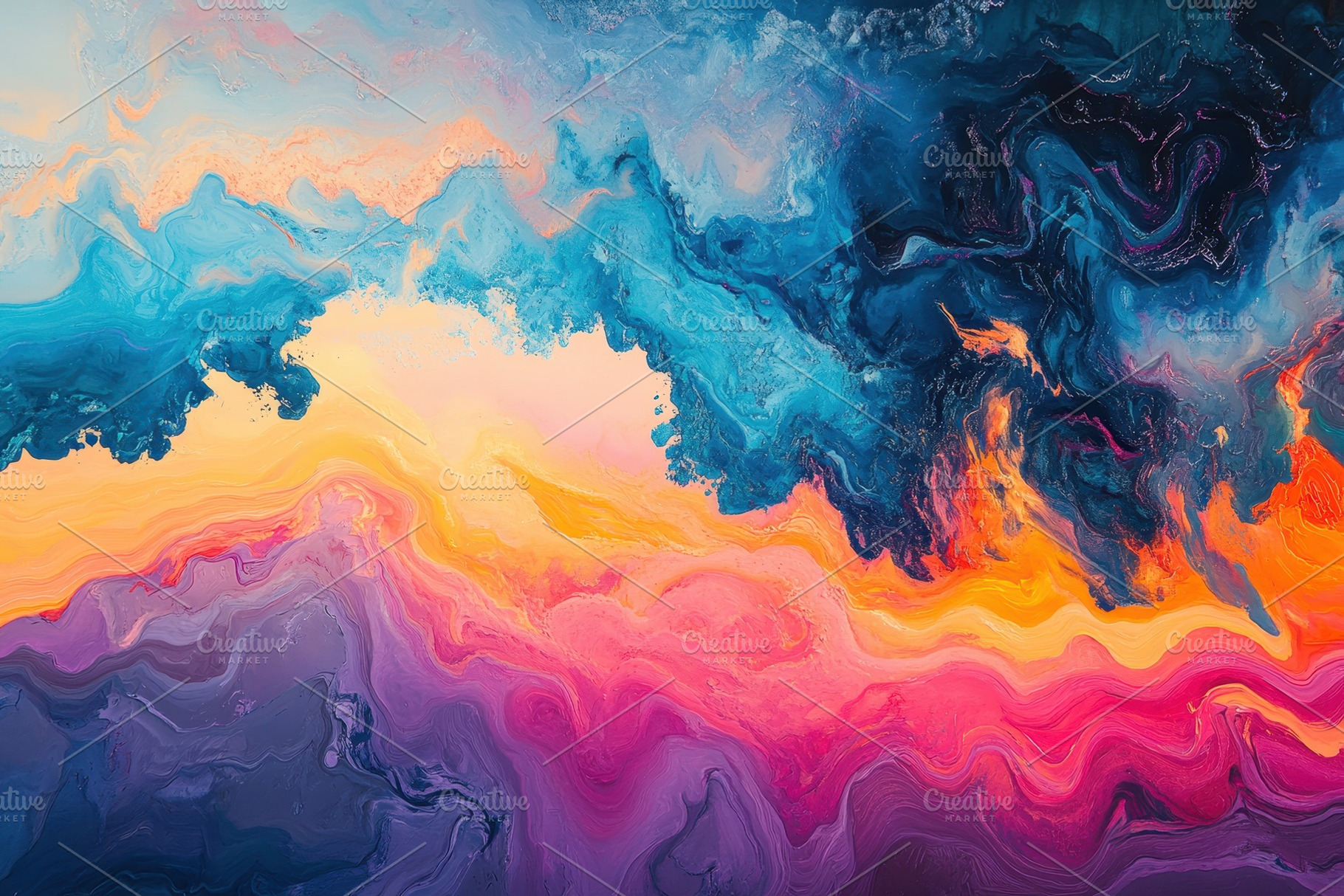 Dreamlike mountains glow with color, a Photo by Pavel_design