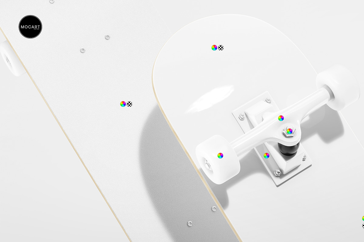Skateboard Mockup Set v1, a Merchandise Mockup by Mocart (Photo 18 of 18)