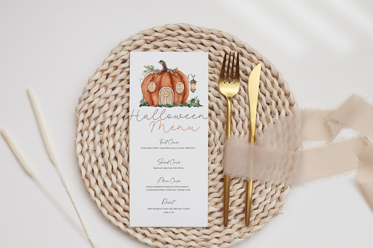 Pumpkin House Watercolor Clipart, a Decorative Illustration by Beigetime (Photo 5 of 13)