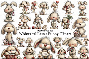 Whimsical Easter Bunny Clipart, an Illustration by Designworld