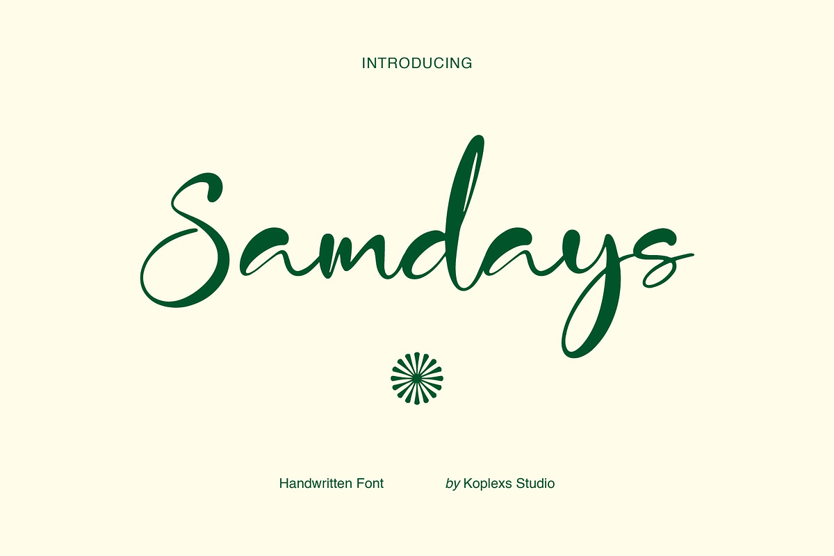 Samdays Font Handwritten Script, a Script Font by Koplexs Studio (Photo 1 of 10)