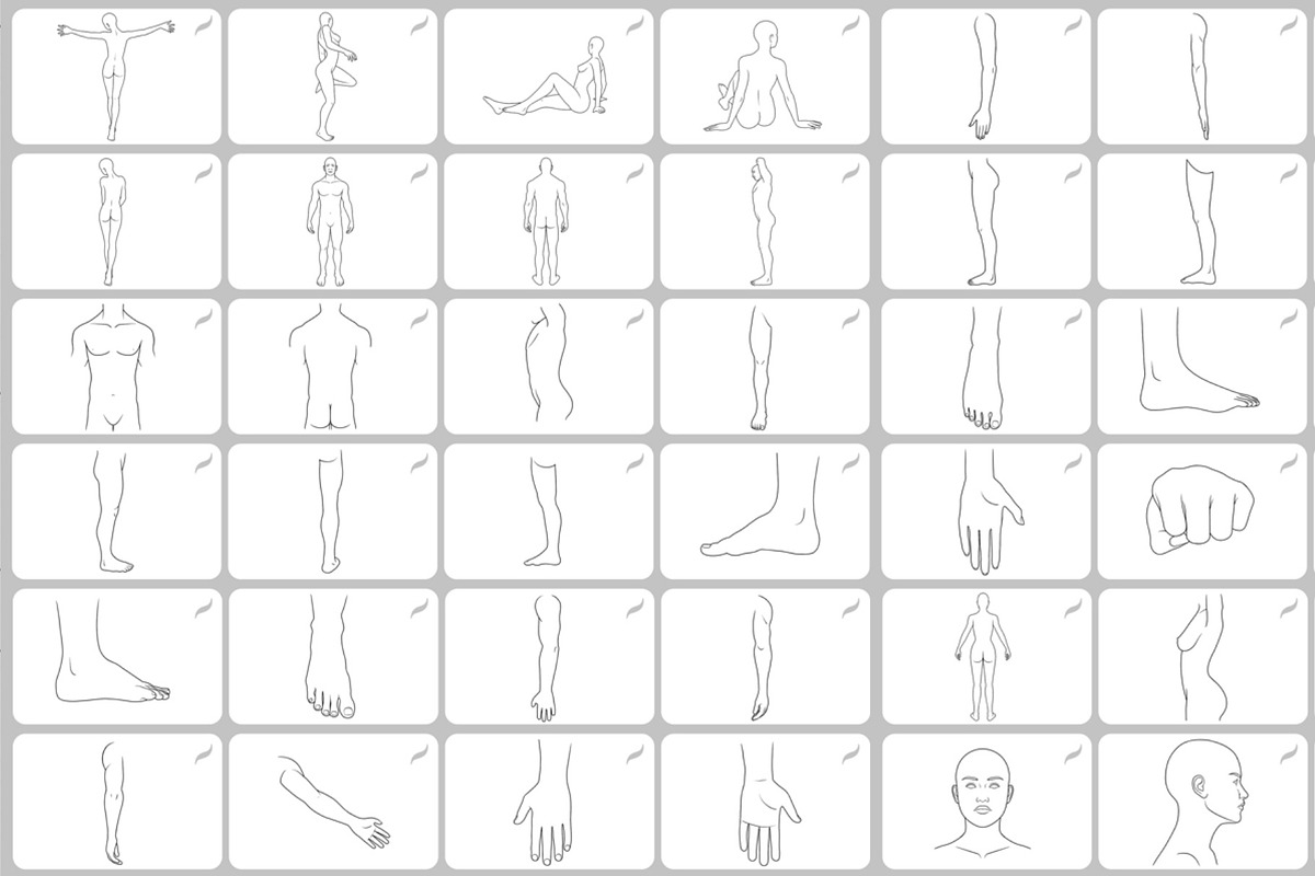 Body Templates Procreate brushes, a Brush Add-On by InkRef (Photo 4 of 5)