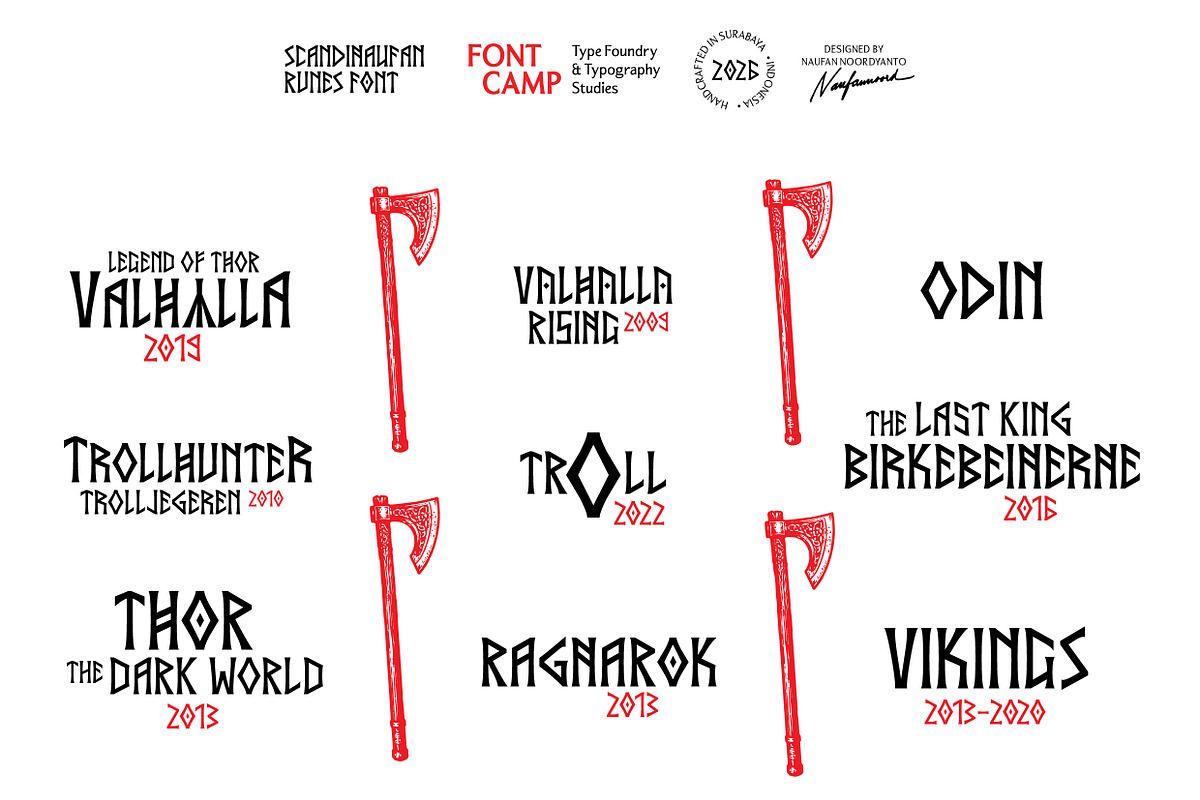 Scandinaufan Runes Font, a Serif Font by Fontcamp Type Foundry (Photo 13 of 16)