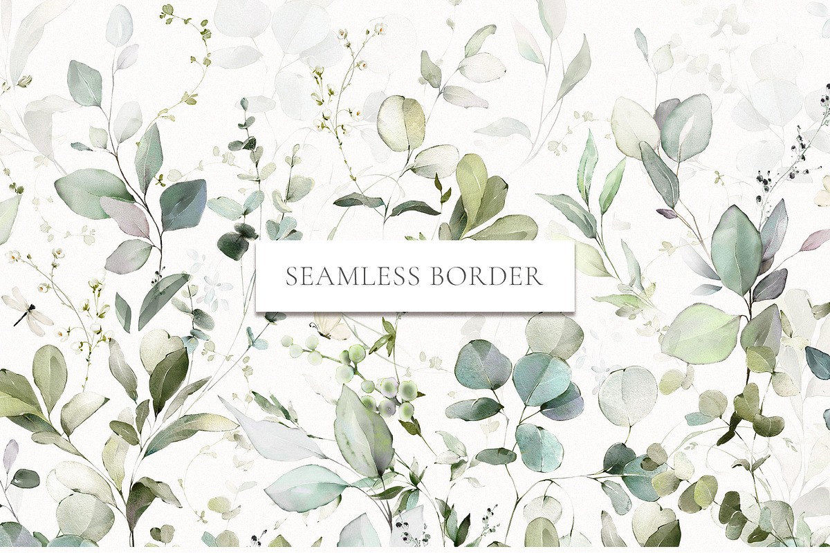 Green watercolor herbs, leaves, a Decorative Illustration by Lisima (Photo 7 of 19)