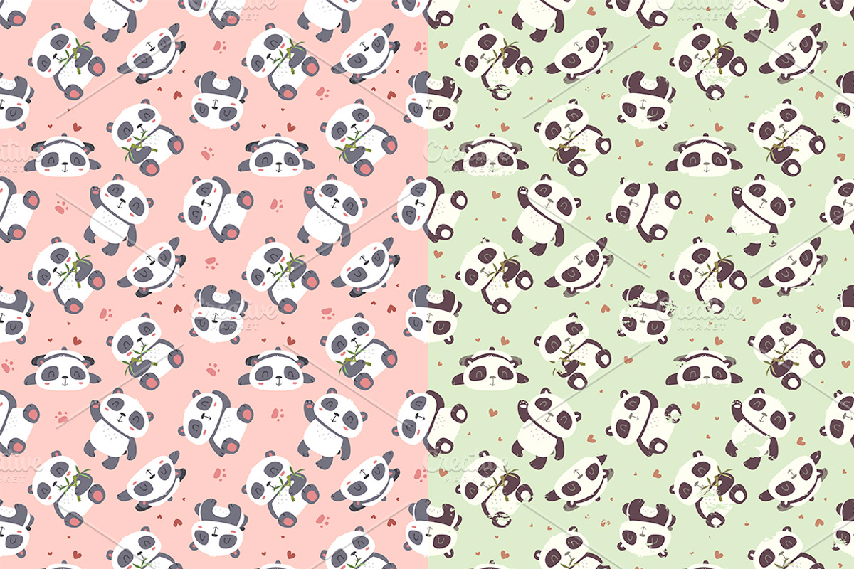 Cartoon panda set, an Animal Illustration by SunnyWS (Photo 8 of 10)