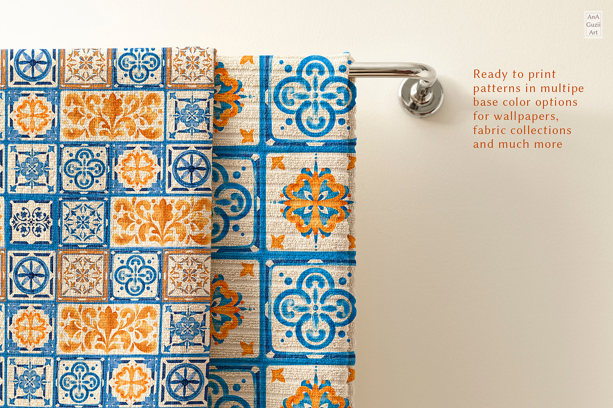 Mediterranean tiles Seamless Pattern, a Pattern Graphic by AnaGuziiArt (Photo 5 of 8)