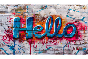 The Word Hello Created In Graffiti