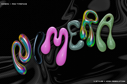 Nimera - Chrome, Holographic Letters, a Graphic by saintricchi