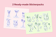 Cocktail Set Doodle Style, an Object Graphic by 35lab (Thumbnail 5 of 6)