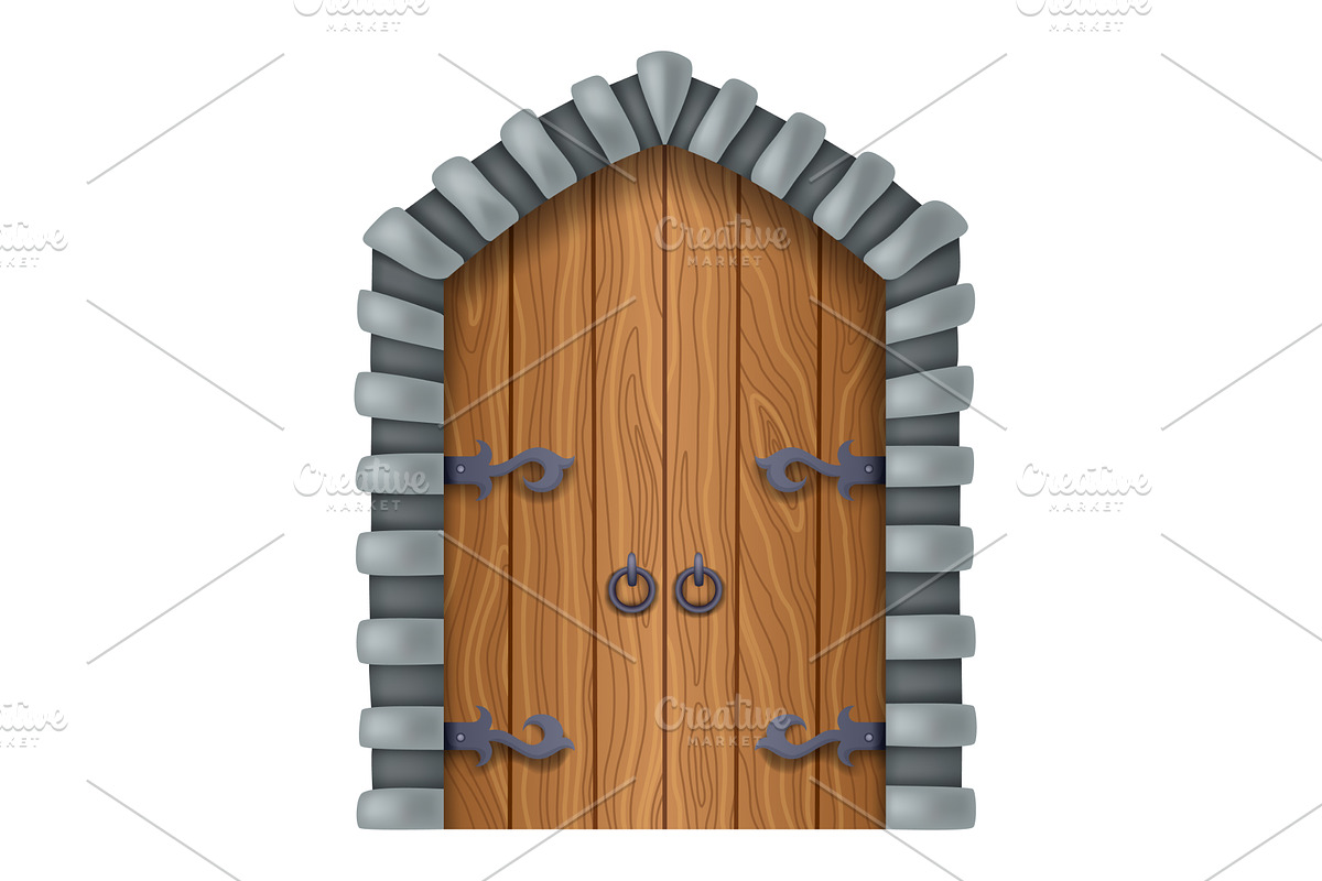Medieval gate, closed. Castle, an Object Illustration by the8monkey