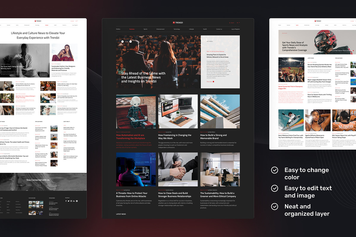 Clean Newspaper & Magazine Website, an UI Kit Template by peterdraw (Photo 4 of 10)