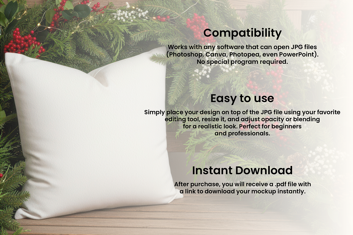 Cozy Christmas Pillow Bundle 400 JPG, a Household Mockup by KennedyStudio (Photo 13 of 13)