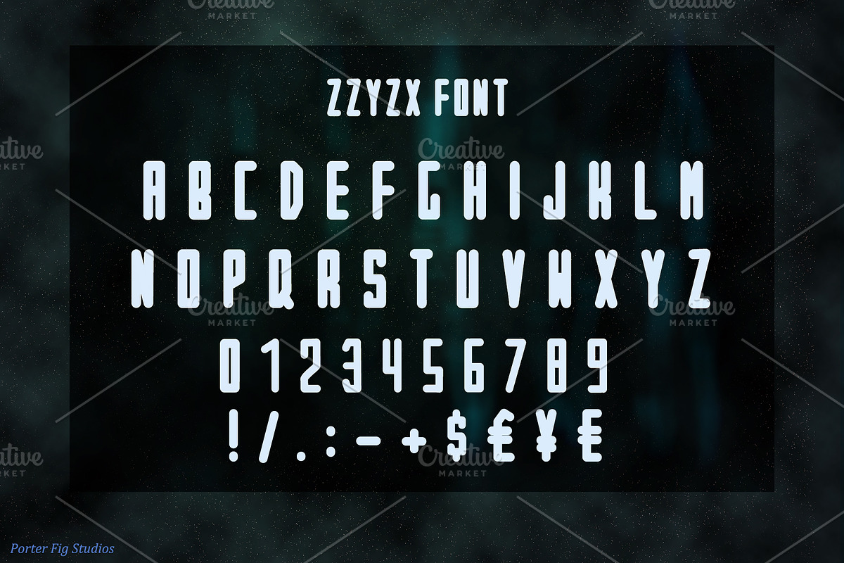 ZZYZX Sci-fi Inspired Display Font preview 2