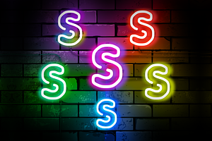 Neon Letter "S" | Twitch Sub Badges