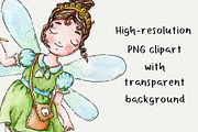Tooth Fairies watercolor clipart, an Object Graphic by Trinibis (Thumbnail 3 of 4)
