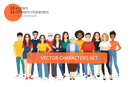 Vector characters set, a Person Illustration by Volha Hlinskaya