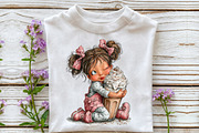Whimsical Summer Coffee Girl Clipart, an Illustration by OK Design (Thumbnail 6 of 6)