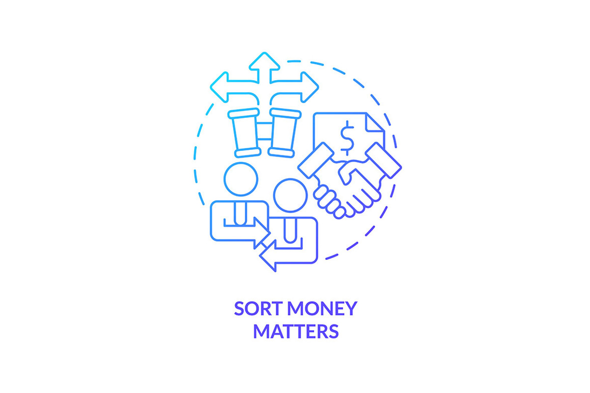 Sort money matters blue gradient, an Icon by IMG Visuals