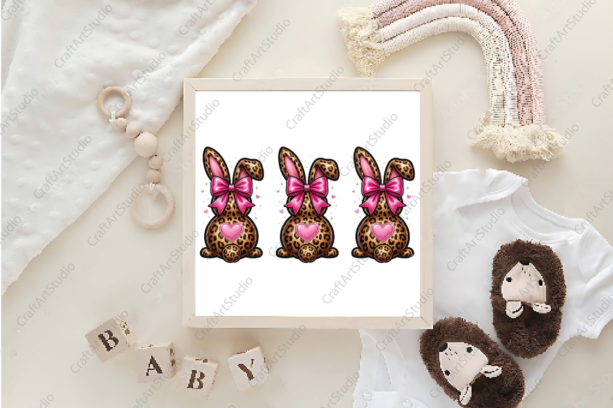 Leopard Bunny with Pink Bow PNG, an Illustration by CraftArtStudio (Photo 4 of 4)