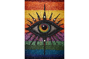 Radiant Mosaic Eye on Bold Texture, a Decorative Illustration by Art Paradise Studios