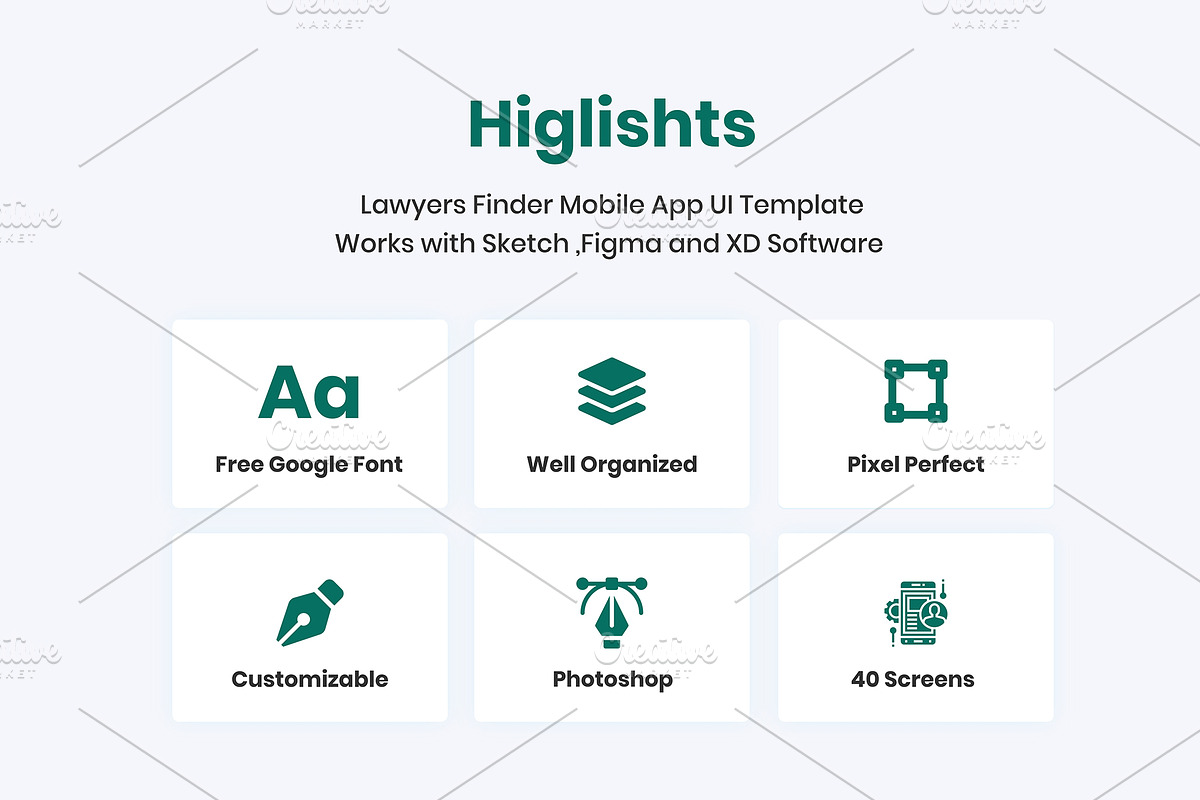 Lawyer Finder Mobile App UI Template, an UI Kit Template by RiveupDigital (Photo 2 of 8)