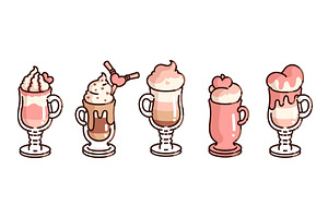 Valentine Day coffee cups set, an Object Illustration by art PVP - market