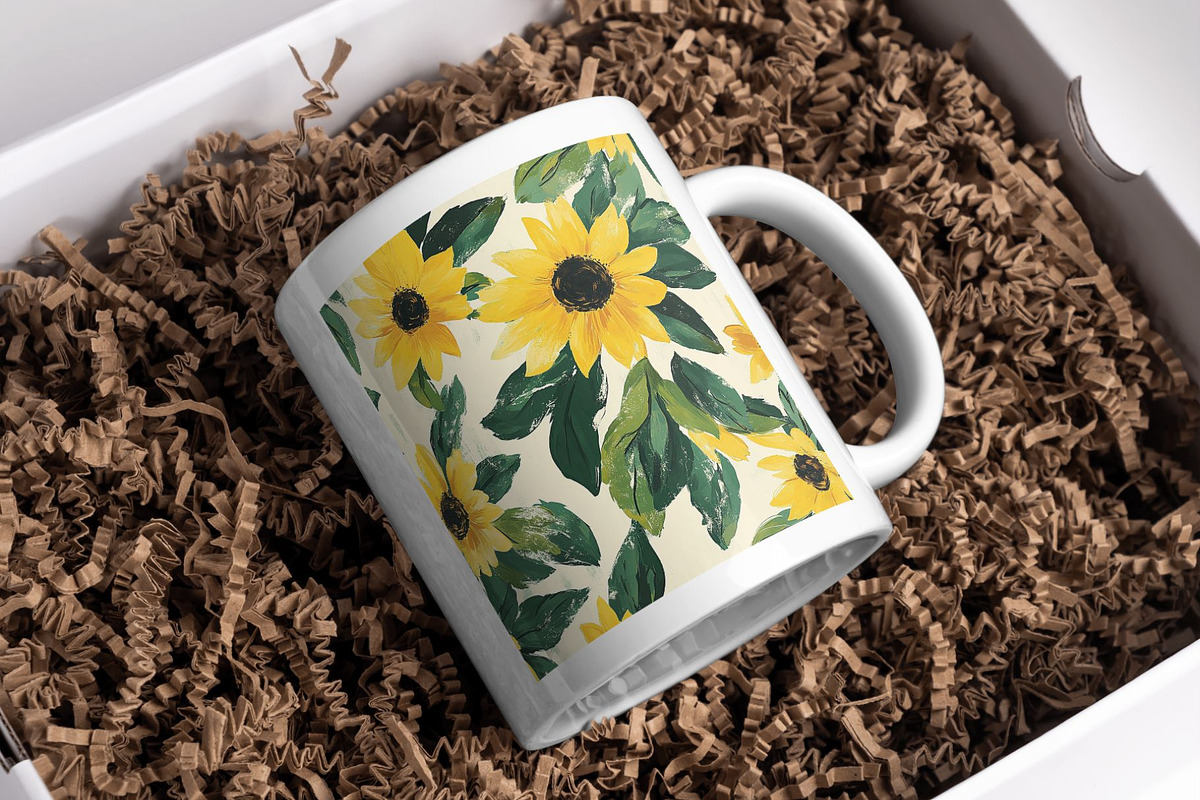 12 Joyful Sunflower Seamless Pattern, a Pattern Graphic by Inknfolly (Photo 6 of 7)