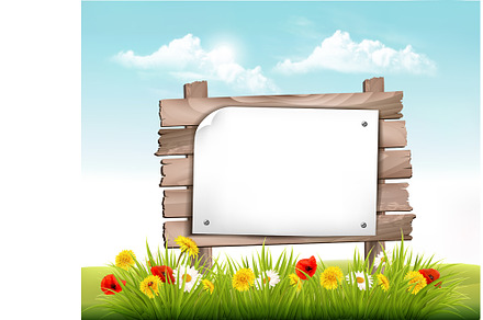 Summer nature landscape background w