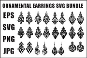 Elegant Earrings SVG Collection, an Object Graphic by Designer_Momina (Thumbnail 1 of 13)