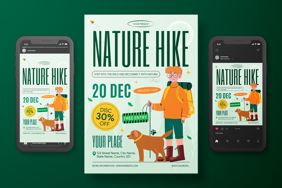 Nature Hike Flyer Set, a Flyer Template by Annora Studio (Photo 4 of 6)