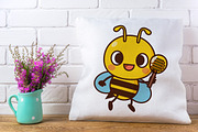 Funny Honey Bee Cartoon, Clipart, an Animal Illustration by Noey smiley (Thumbnail 6 of 7)