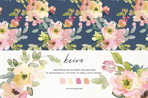 Watercolor Blush And Lemon Florals