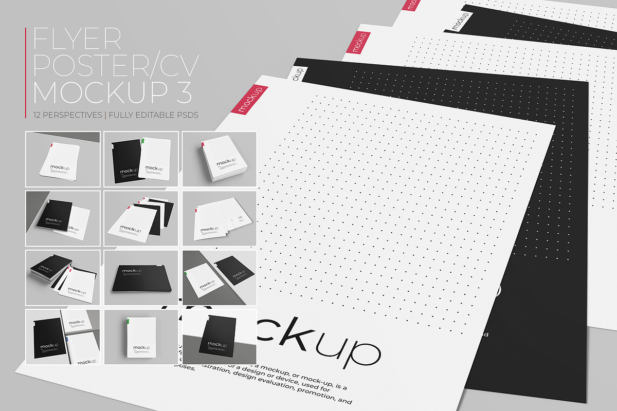 Flyer / Poster / CV Mockup 3, a Print Template by KIPET (Photo 1 of 14)