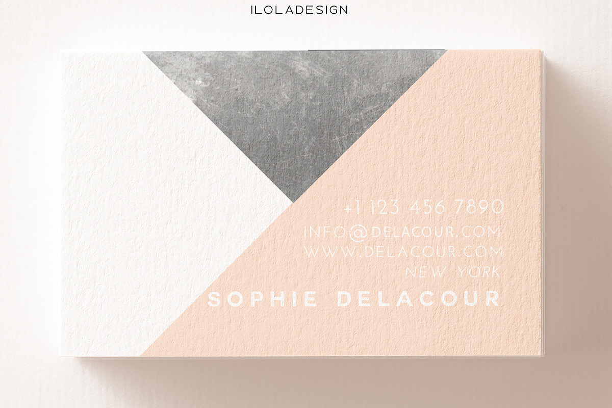Geometric Silver Business Card, a Business Card Template by iloladesign (Photo 1 of 2)