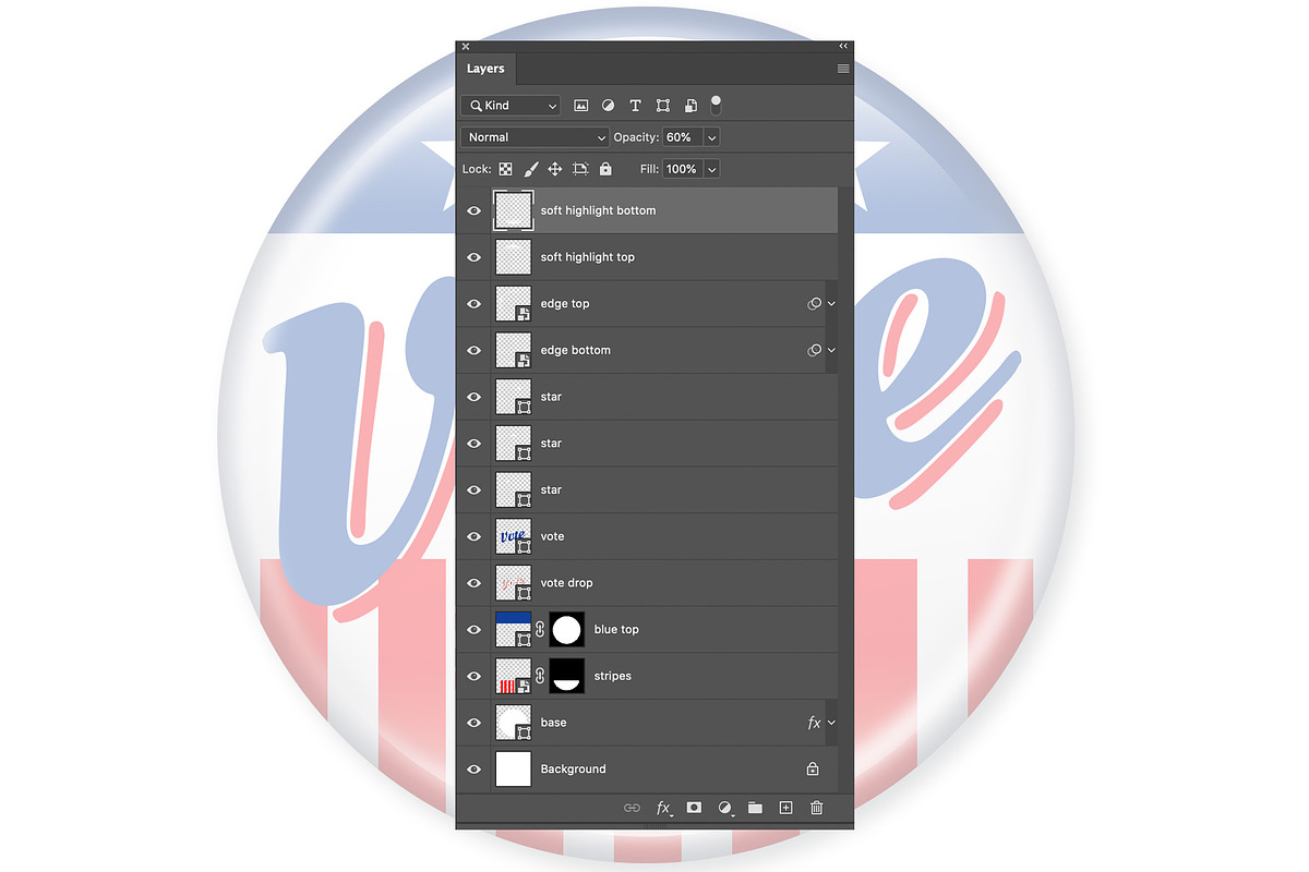 Vote Button - Layered PSD Template, a Graphic by RogerRidpath (Photo 2 of 5)