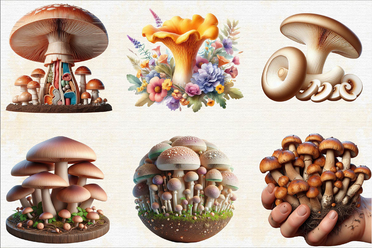 Edible Mushrooms Sublimation Clipart, an Illustration by SVGArt (Photo 8 of 8)