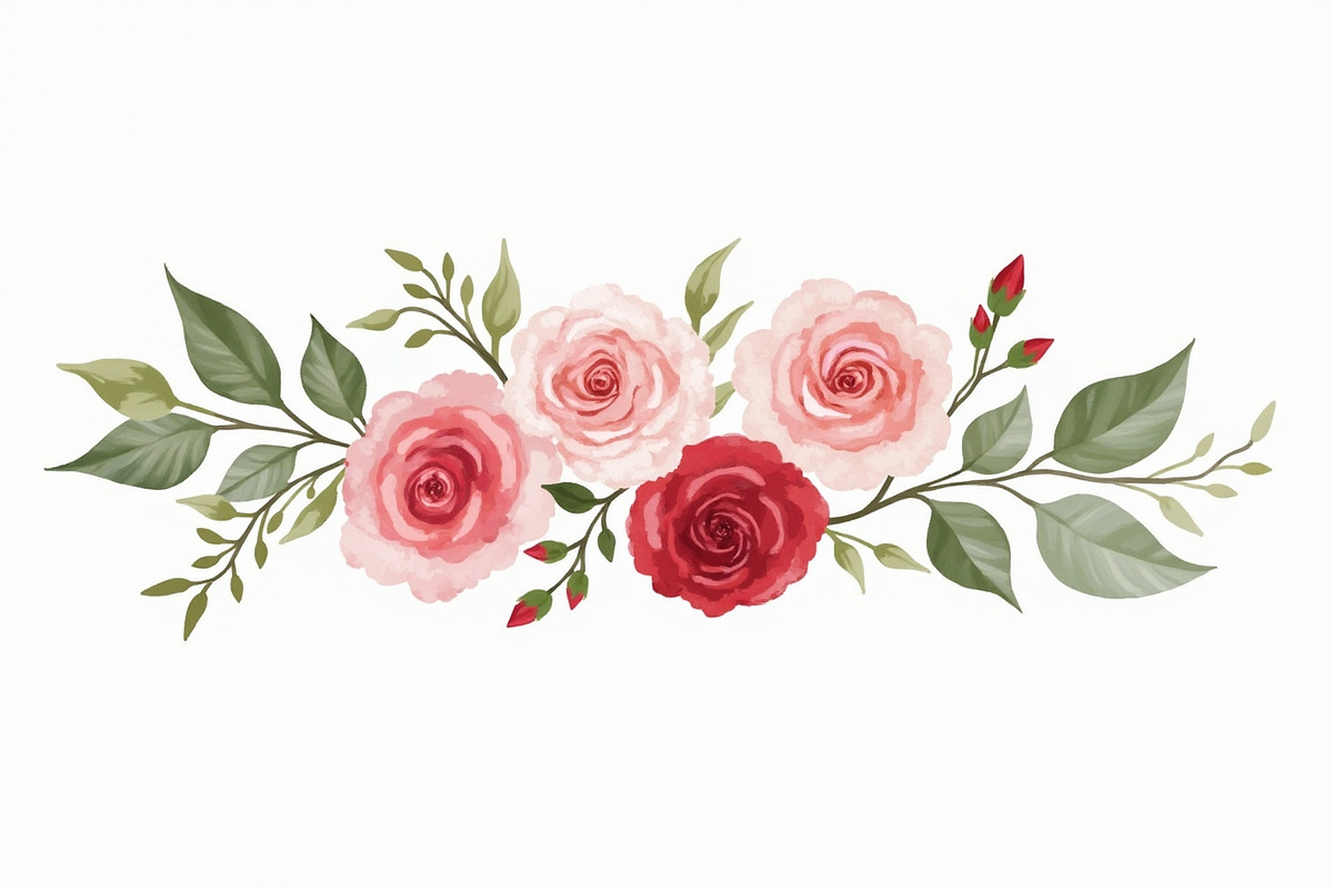 Blush Red Watercolor Roses, an Illustration by Creativeshirt (Photo 5 of 7)