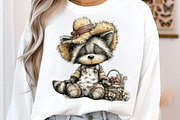 Whimsical summer raccoon clipart, an Illustration by SinaCreation (Thumbnail 6 of 8)