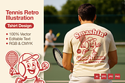 Tennis Illustration Retro Tshirt, a Branding & Logo Template by muhisya (Thumbnail 1 of 3)