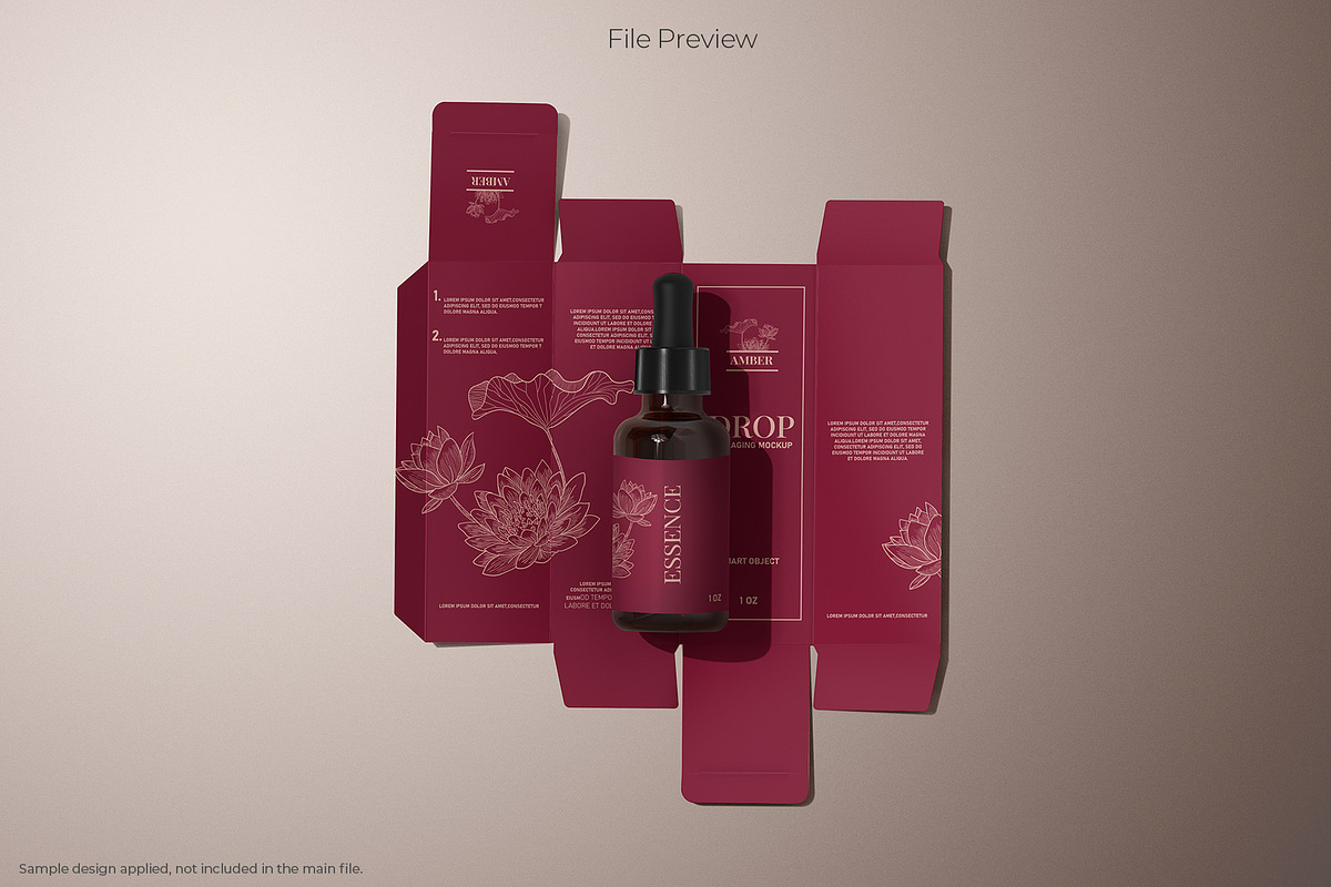 Amber Dropper Bottle with Box Mockup, a Packaging Mockup by Sheikhadesign (Photo 7 of 12)