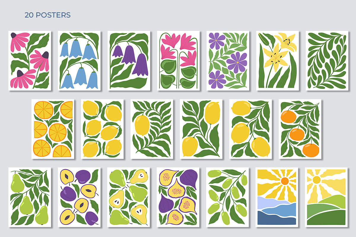 Modern Summer Posters | 204 elements, a Decorative Illustration by yarynabo (Photo 3 of 10)