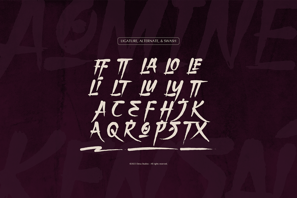 Aomine Kensai | Japanese Solid Brush, a Handwritten Font by Denustudios (Photo 11 of 12)