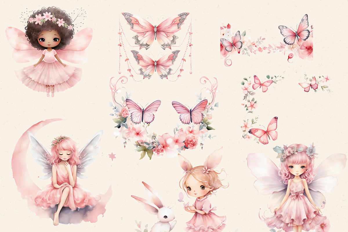 PINK ENCHANTED FOREST CLIPART PACK, a Person Illustration by Daring Digies (Photo 3 of 9)