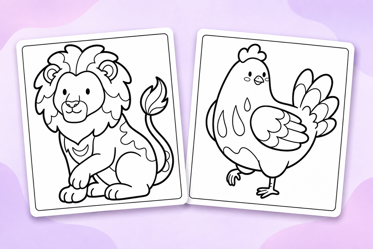 Animals: Relaxing Coloring Pages #1, an Animal Illustration by Inkivelle Studio (Photo 2 of 3)