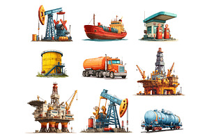 Oil gas industry. Petroleum, an Illustration by Stock-Smart-Start