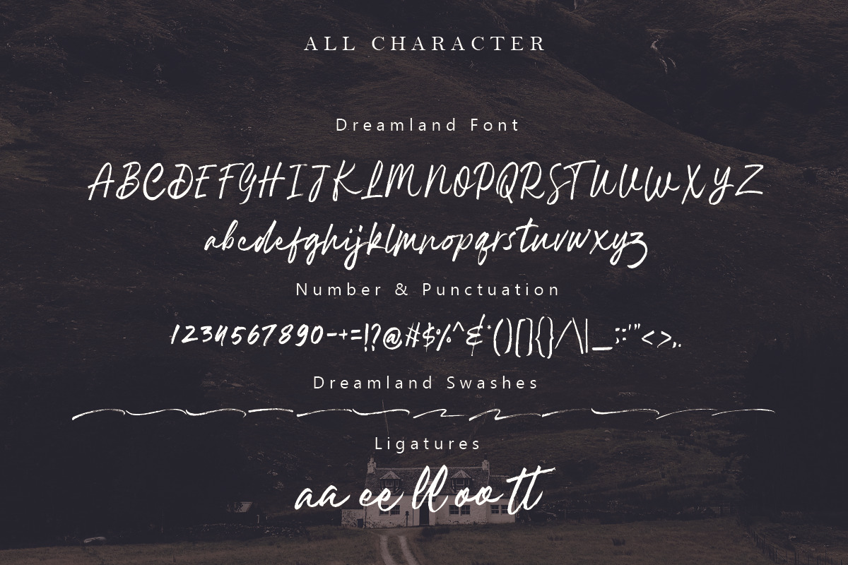 Dreamland | Brush Font preview 8
